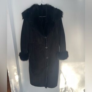 Vintage Suede and Authentic Fox Fur Coat